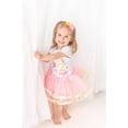 thumbnail image 4 of Second Birthday Girl Outfit 2nd Bday Girl Tutu Baby Shark Pink Gold Satin Cotton Bodysuit Tulle Headband Cake Smash Outfit Special Occasion Dress, 4 of 10