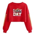 thumbnail image 2 of Mifsaly Football Tee Women Football Graphic Cropped Sweatshirts Crewneck Long Sleeve Pullover Team Fans Game Day Sweatshirt M, 2 of 5