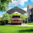 thumbnail image 6 of Quictent 10x20 ft Heavy Duty Carport Canopy Galvanized Car Tent Outdoor Garage Boat Shelter with Reinforced Structure, No Sidewall - Grey, 6 of 7