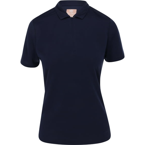 Ben Hogan Ventilation Solid Zip Peacoat Shirt Women S