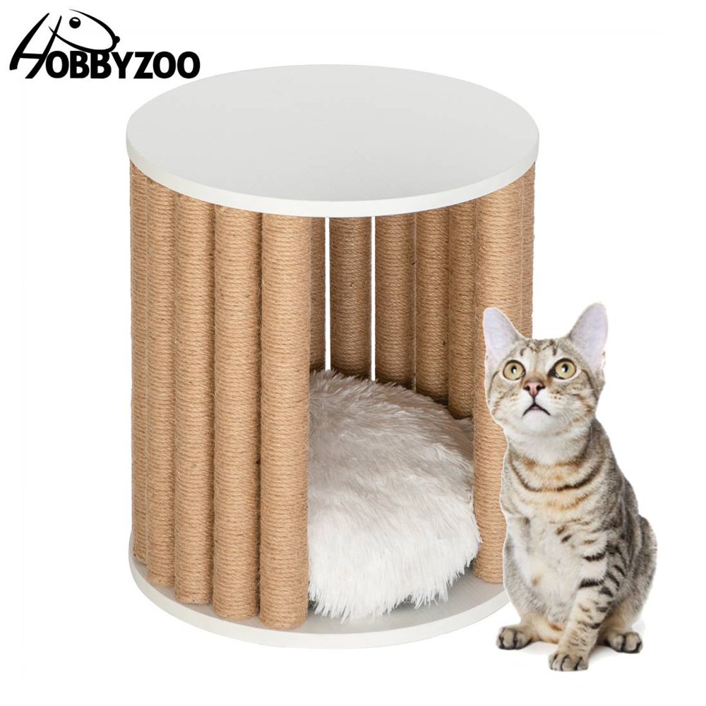 16" Pet Cat Climbing Frame Cat Furniture Grab Column Side Table Coffee