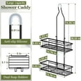 thumbnail image 5 of Joqixon Rustproof Shower Caddy Hanging, Adjustable Height No Blocking to Shower Head, Black Shower Caddy Over Showerhead Shower Organizer, Shower Shelves with Hooks 2 Soap Holders, 5 of 7