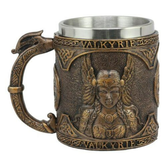 Ebros Gift Norse Mythology Viking Goddess Valkyrie Coffee Mug 13oz Resin Drink Cup Tankard Beer Stein With Stainless Steel Liner For Kitchen Home Decor Medieval Renaissance Party Hosting A