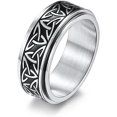 thumbnail image 4 of SINLEO Anillo de ansiedad de acero inoxidable con nudo celta, anillo giratorio para hombres y mujeres, anillos inquietos, herramienta para aliviar el estrés, joyería para la ansiedad, 4 of 5