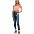 thumbnail image 4 of Zenana Women's Narrow Pattern Knit Washed Ribbed Bandeau Seamless Nylon Cropped Tube Top, 4 of 4