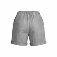 thumbnail image 7 of CYRBOKO Women's Faux Denim Shorts, Summer Drawstring High Waisted Stretchy Holiday Bermuda Shorts with Pockets Gray Size M, 7 of 7