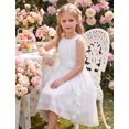 thumbnail image 7 of IBTOM CASTLE Flower Girl Dress Chiffon Flowy Ruffles Formal Dresses for Wedding Party Flower Girl Dress High Low Ruffles Bridesmaid A Line Formal Dresses 9-10 Years White, 7 of 7