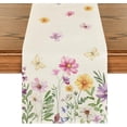 thumbnail image 1 of SHIQI-Flowers Butterfly Summer Table Runner, Seasonal Spring Kitchen Dining Table Decoration for Home Party Decor 13x60 Inch, 1 of 4