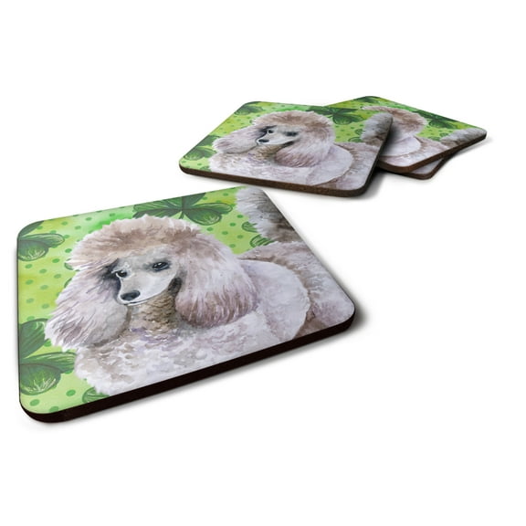 Poodle St Patricks Foam Coaster Set of 4 Green