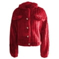 thumbnail image 4 of FYDUU Jacket Women Stand Collar Winter Warm Coat Soft Cropped Coat Casual Thickened Outerwear Fashion Fall Winter Jackets Trendy Clothing Top, 4 of 5