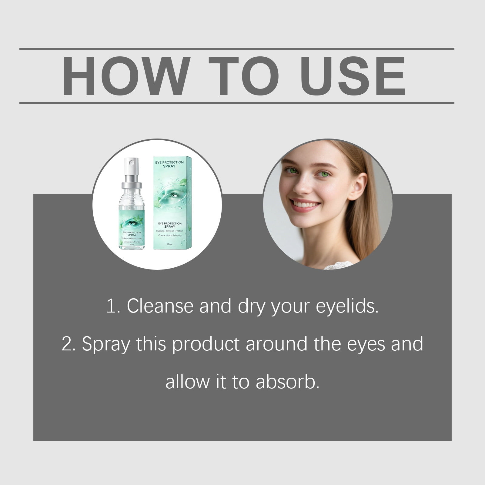 Lutein Eye Spray, Gentle Eyelid Cleanser, Eye Formula with Calendula, 20 ml