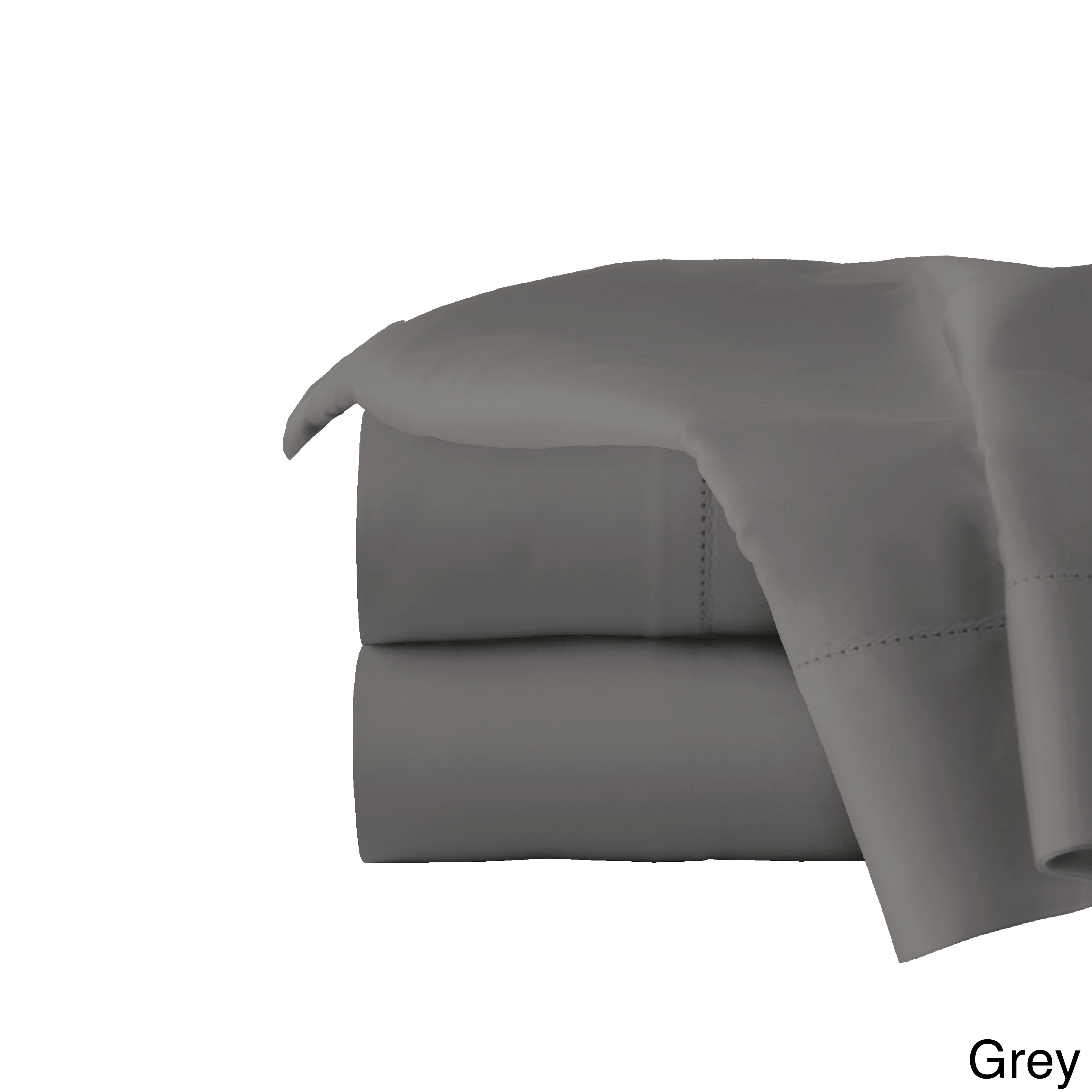 Pointehaven 410 Thread Count Cotton Oversized Bed Sheet Set Medium Gray