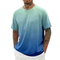 thumbnail image 3 of Gyexs Mens Short Sleeve T Shirts Soft Breathable Swim Shirt Casual Summer Beach Gradient Graphic Tee Tops Sportswear #06 Mint Green, Size XXXXXL, 3 of 4