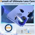 thumbnail image 4 of for iPhone 16 Plus Tempered Glass Camera Lens Protector, Luxury Slim Fit Anti-Scrach Anti-Fingerprint Anti-drop Dust-proof Lens Film for iPhone 16 Plus, Blue, 4 of 5