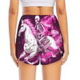 thumbnail image 2 of Lsque Skull White Horse Printed Women's Running Shorts with Liner Pockets,Elastic Quick Dry Workout Athletic Gym Yoga Shorts,Womens High Waist Shorts-XX-Large, 2 of 9