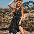 thumbnail image 4 of Sngxgn Women's Dress Ribbed Sleeveless Halter Neck Tank Tops Mini Dresses(Black,XL), 4 of 7