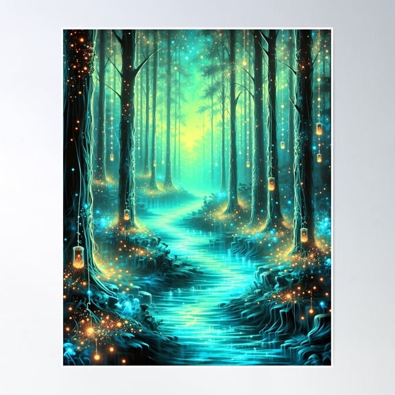 Ethereal Forest Of Time Poster Wall Art, Modern Wall Decor, 8x12 UNFRAMED