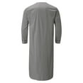 thumbnail image 5 of Mens Nightshirt Cotton Sleep Shirt Long Sleeves Henley Nightgown Loose Saudi Arab Kaftan Dubai Robe with Pockets Sleepwear, 5 of 6