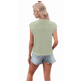 thumbnail image 2 of Deep V Neck Tanks for Women Casual Cap Sleeve Sweater Vest Summer Ribbed Knitted Tank Tops Green S, 2 of 6
