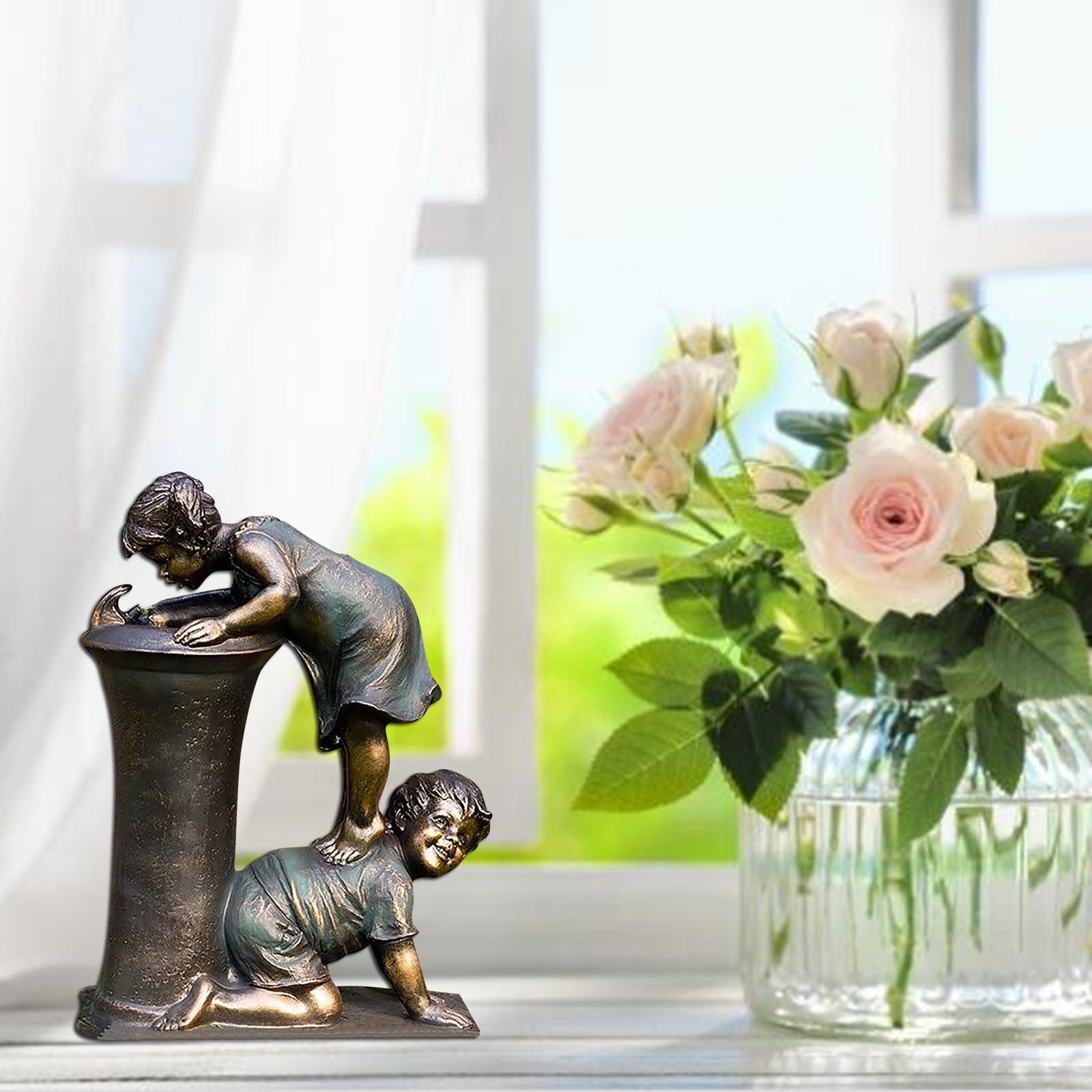 Buy CIBEE Boy & Girl Garden Statue A Kid With Fireflies Garden Statue