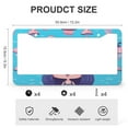 thumbnail image 3 of 2 Pcs Set Cute Cartoon Swimming Pool Girl Custom Pink Blue License Plate Frame Girl Swimmer Car License Plate Frame Stainless Aluminum 2 Round Holes for US Standard Vehicles for Women Men, 3 of 6