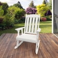 thumbnail image 4 of Innovaze Wooden Patio Rocking Chair, Solid Fir Wood, Heavy Duty 600LBS, for Outdoor or Indoor, White, Pack of Two, 4 of 8