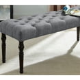 thumbnail image 3 of Newboti Furniture Leviton Fabric Tufted Turned Leg Dining Bench, Gray 75411, 3 of 5