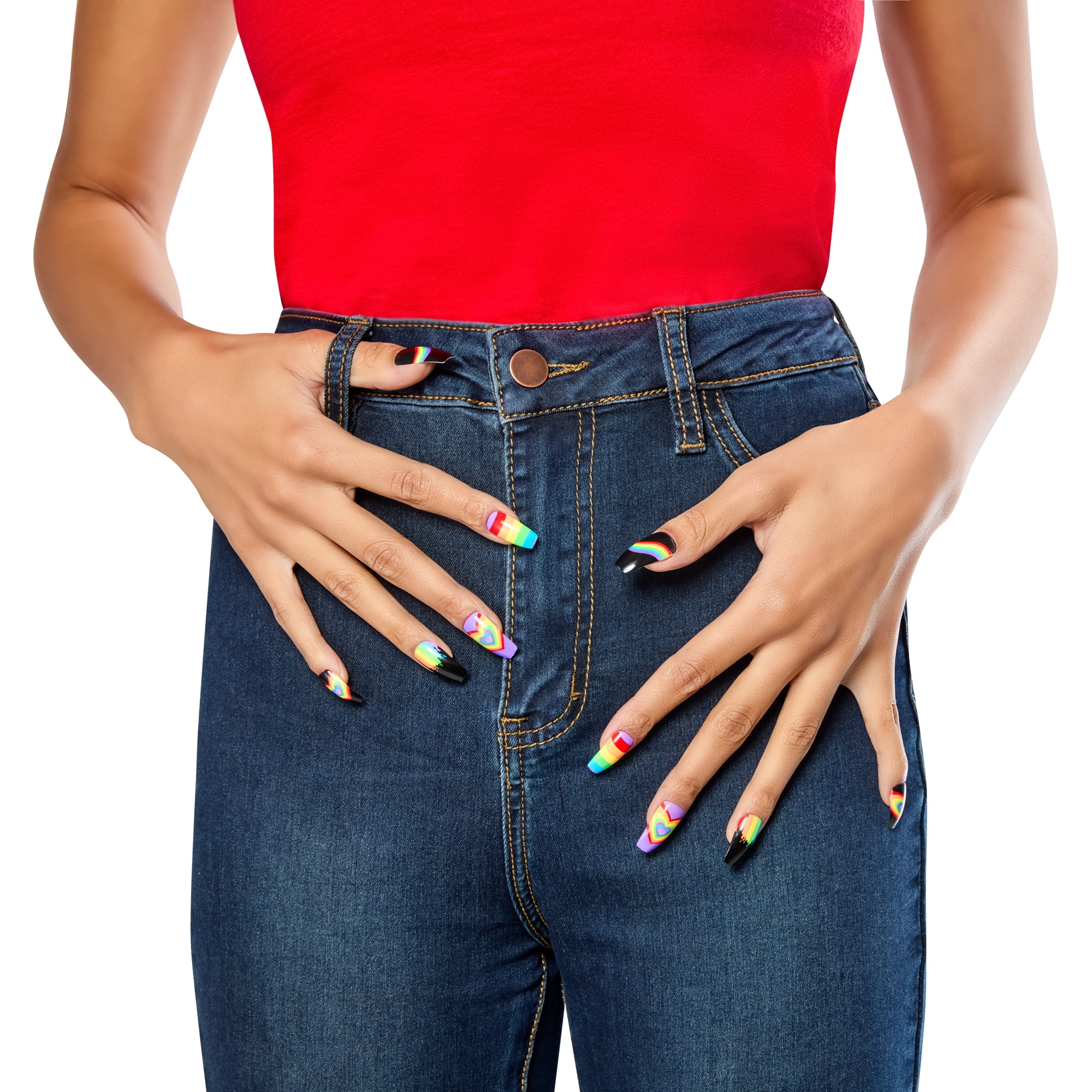 Rubies Rainbow Nail Kit with 24 Press-On Nails