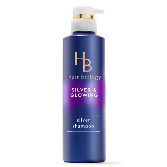Hair Biology Purple Violet Silver Shampoo for Gray or Blonde Brassy Color Treated Hair, Fights Brassiness and Replenishes - 12.8 fl oz
