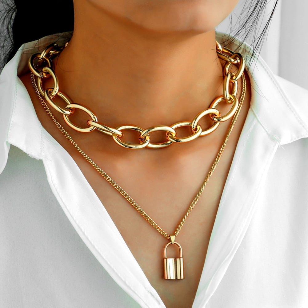 New Women Metallic Silver Short Fashion Choker Necklace Infinity Braided Pendant