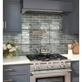 thumbnail image 2 of 5 pack Light Gray 11.8 in. x 11.8 in. Polished Glass Subway Mosaic Floor and Wall Tile (4.83 sq. ft./Case), 2 of 3