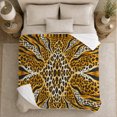 thumbnail image 5 of Wild Animal-Print Autumn Hearth Design, Festive autumn celebration Scene, Warm Flannel Blanket for Cabin and Lodge with Detailed Artwork, Wildlife Lovers autumn celebration Gift, Festive Home Decor, 5 of 9