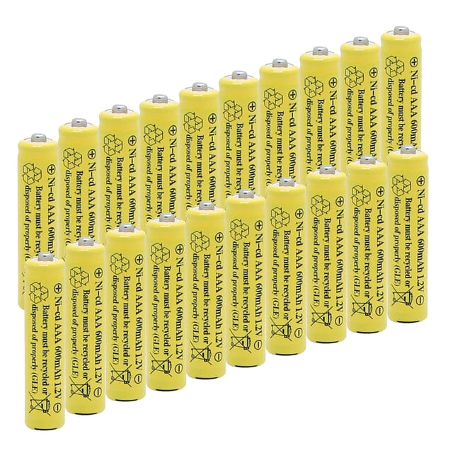 Batería recargable QBLPOWER AAA NiCd de 600 mAh y 1,2 V, paquete de 20
