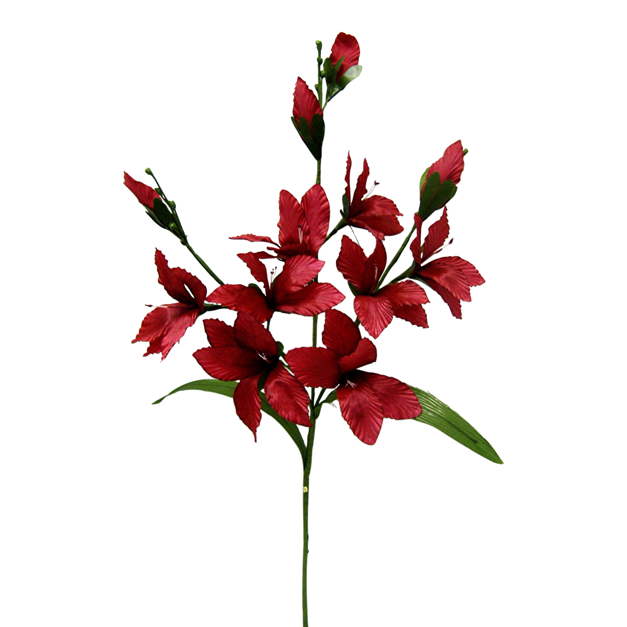 Wine Red Magnolia 33in Artificial Polysilk Faux Fake Flower Spray for Craft Home Garden Outdoor Bouquet Arrangement Ceremony Wedding Arch Floral Wall Aisle Decor (Burgundy Set of 6)