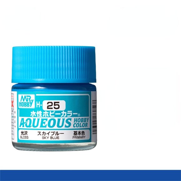 Mr. Hobby Aqueous H25 Gloss Sky Blue Acrylic Paint 10ml for Scale Models & Miniatures