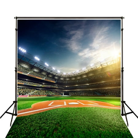 Image of 5x7ft Photo Background Photography Backdrop Baseball Game Daytime Green Newborn Photographic Picture