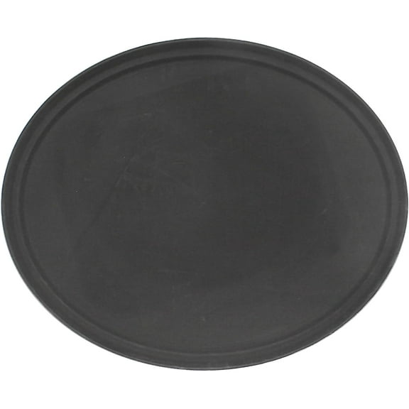 TrueCraftware- 22" x 27" Oval Anti-Slip Serving Tray Rubber Lined Surface Black Color- Plastic Food Meals Server Tray with Raised Edges for Home Kitchen Restaurant Cafeteria Bar Hotel