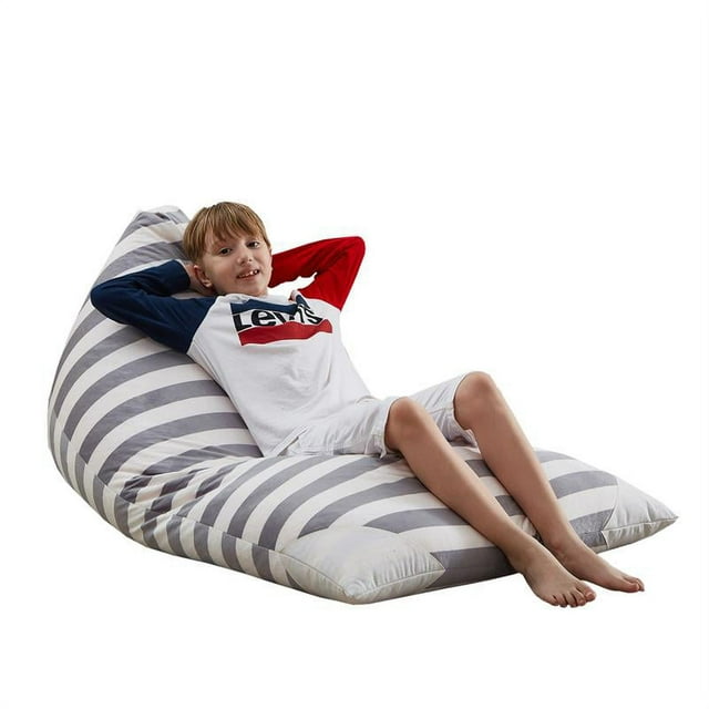 Inspired Home Decor Canada Housse de Pouf en Microfibre pour Enfants, Gris (Ensemble de 1)