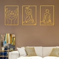 thumbnail image 4 of Holylove 3 Pcs Wall Art Room Decor - 0.12" Thicker Modern Metal Abstract Female Shape Single Line Art Wall Sculptures Bedroom Decor - Gold Minimalist Wall Decor for Living Room, 4 of 8