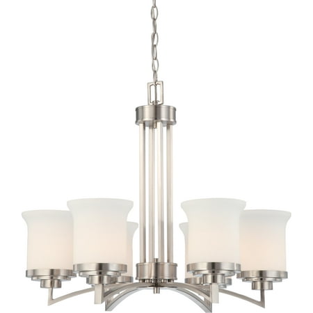 

Nuvo Harmony - 6 Light Chandelier w/ Satin White Glass