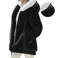 thumbnail image 5 of iHPH7 Womens Fleece Jacket Teddy Coat for Women Fluffy Jacket Warm Jackets for Women Womens Winter Clothes Fleece Jacket Women Full Zip Winter Jackets for Women Black L, 5 of 9