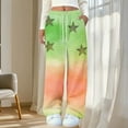 thumbnail image 5 of QATAINLAV Flecce Pants for Women Loose Wide Leg Comfy Pajamas Pant Cute Printed Winter Warm Trousers with Pockets Sleepwear, Green, M, 5 of 6