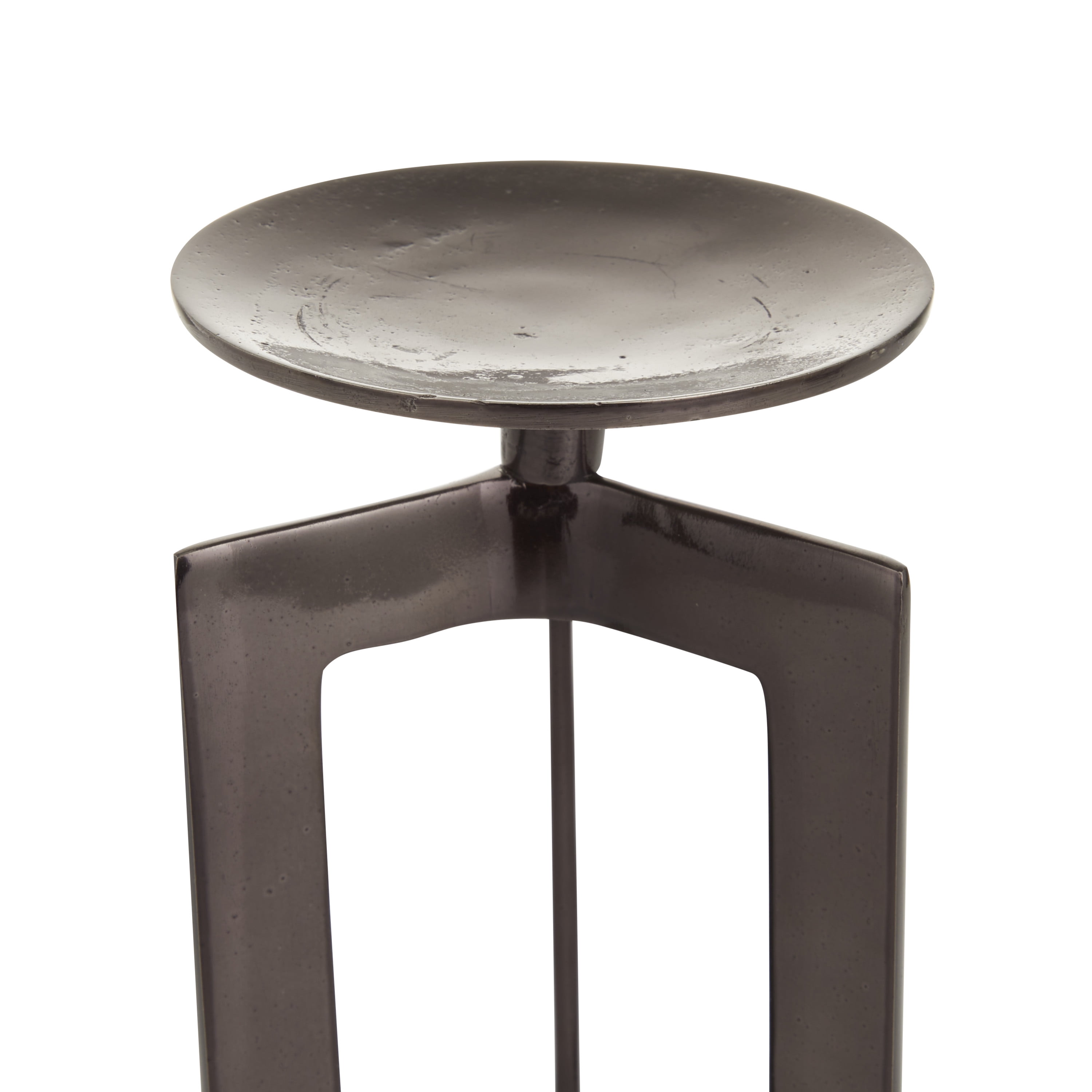 CosmoLiving by Cosmopolitan 2 Candle Bronze Aluminum Geometric Pillar Candle Holder, Set of 2