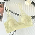 thumbnail image 2 of Bigersell True Bra Clearance French Lingerie Rabbit Ear Summer Thin Lace Women's Strapless Gathering Bra Demi Cup Bra Style F-1041 Green L/XL, 2 of 3
