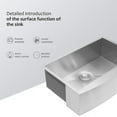 thumbnail image 4 of Kichae Apron Front Farmhouse Sink Single Bowl 18 Gauge Stainless Steel Kitchen Sink 30x20, 4 of 5