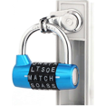 thumbnail image 5 of 5 letter combination lock, directional lock, padlock letter code, word lock combination lock (blue), 5 of 5
