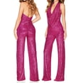 thumbnail image 4 of Fsqjgq Jumpsuits for Women Hot Pink Playsuit Bodysuit Trendy Maternity Shorts Shiny Jumpsuit Elegant Shiny Straight Trousers Jumpsuit Nightclub Night Wear Jumpsuits for Women Casual S, 4 of 6