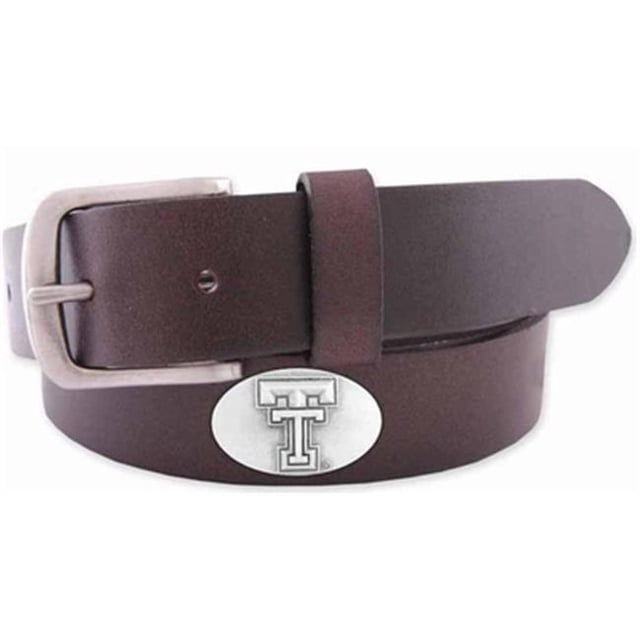 ZeppelinProducts TXT-BOLP-BRW-36 Texas Tech Concho Brown Leather Belt- 36 Waist