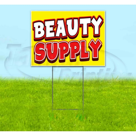 Beauty Supply V2 (18" x 24") Yard Sign, Includes Metal Step Stake