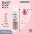 thumbnail image 3 of Miyuki Delica Seed Beads – Size 11/0 (1.6 mm), DB1472, Transparent Pale Rose Luster, 7.2 g, Approx. 1440 Beads, 3 of 7